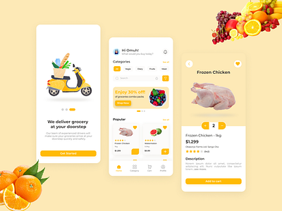 Grocery Shop UI app app design branding design digital art figma graphic design groceryshop illustration logo minimal phone app ui vector