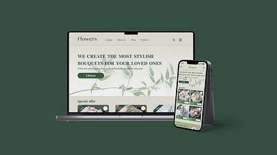 Website for a flower shop adobe xd design ui ux website