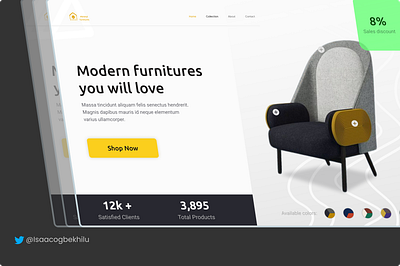 Furniture landing page design furniture home minimal ui