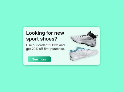 DailyUI #098 Advertisement ad ads advertisement daily ui dailyui design discount gradient green popup shoes sport