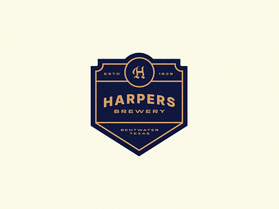 Harpers Brewery Alternative versino (Exploration of logo design) agency badge beer brewery design graphic design logo logo designer logo mark minimal typography vintage