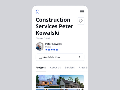 Construction Professional aribnb booking builder clean construction company construction services diy home building house house building house construction marketplace minimal mobile rwd simple uber ui web