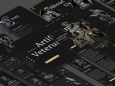 Artificium Veterum - sculpture store | E-commerce art design e commerce ecommerce interface logo sculpture shop store ui uiux ux web web design website website design