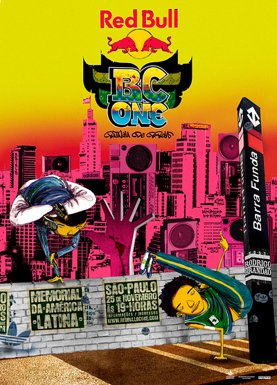 Red Bull BC One São Paulo Poster bc one brazil design graffiti graphic design illustration osgemeos poster red bull sao paulo