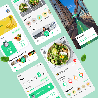 healthy app branding design graphic design ui ux