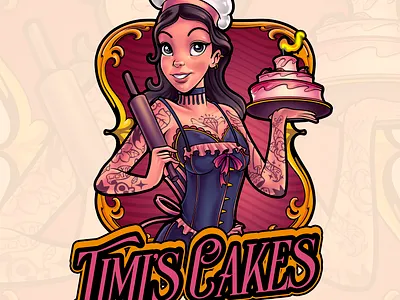 LOGO CARTOON/ TIMI´S CAKES. branding cartoon design design character digital art graphic design illustration logo mascot photoshop