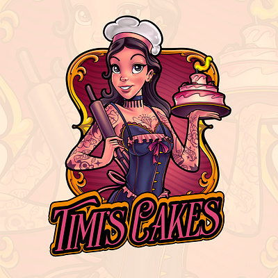 LOGO CARTOON/ TIMI´S CAKES. branding cartoon design design character digital art graphic design illustration logo mascot photoshop