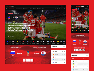 Web Design Concept ┃Football Block adaptive design design football football web design mobile design respinsive design uiux web design