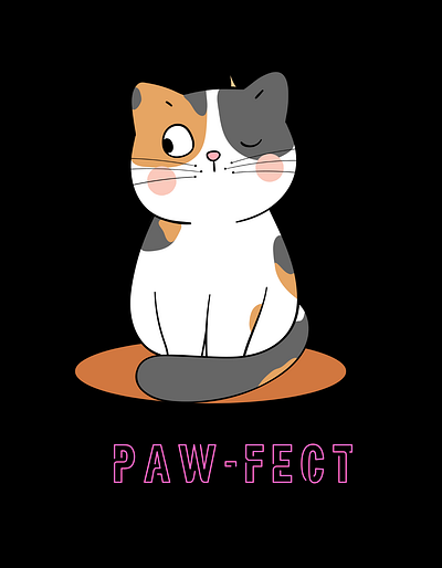 PAW-FECT Cute Cat Design design graphic design illustration