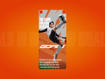 Come to Play Goals development font interactive layers mobile motion orange parallax player responsive ui ux video website