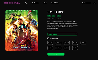 Movie theater website design ui ux