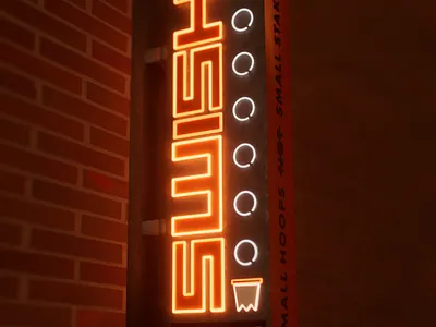 SWISH Signage basketball brand branding icon icons logo neon sign signage