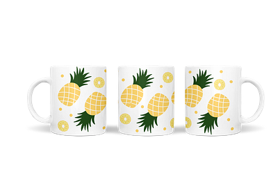 mug summer theme slice pineapple design digital file dxf mug pineapple sublimation summer svg