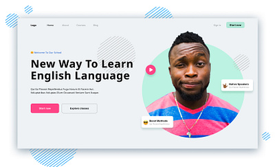 English School design landing page typography ui web