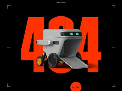 404 page for Goals website 404page animation black easter egg football motion graphics orange transition website