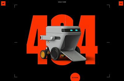 404 page for Goals website 404page animation black easter egg football motion graphics orange transition website