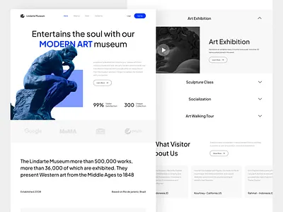 Lindarte - Modern Art Museum Website design ui