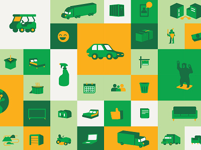 Moving corporate icons iconography icons illustration moving ui vector vehicles
