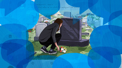 Bereavement Bullying digital editorial illustration grief illustration twitter