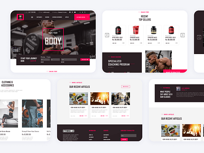 Strong.lk - eCommerce website brand branding clean design ecommerce figma gym logo ui ux vector web web design web site