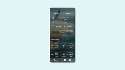 Flight Search airline booking dailyui deals flight glass glassmorphism mobile search travel ui uidesign