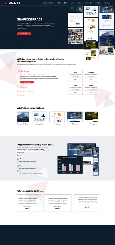 Redesign of part of the website of a technical company blue design desktop graphic design it it company portfolio red technical ui ux