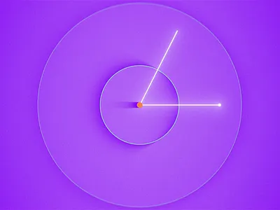 Tech Clock animation circles clean clock cool gif gradient loop modern mograph motion graphics pulse purple radiate shadow sharp spin technology techy tick