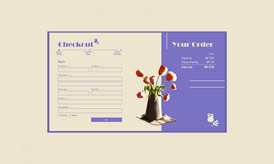 Check Out Page UI: Flower Delivery adobe xd checkout ui ui design user interface ux ux design web design