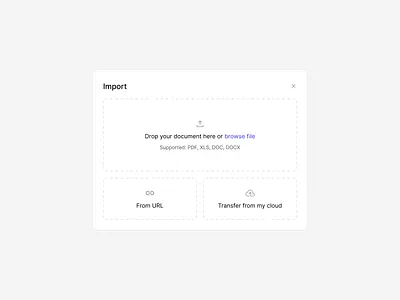 File import modal file import file upload import minimalist modal popover popup product design ui upload ux