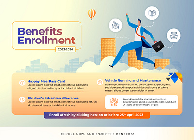 Created these Emailers for Benefits Enrollment. branding design emailer illustration visual design