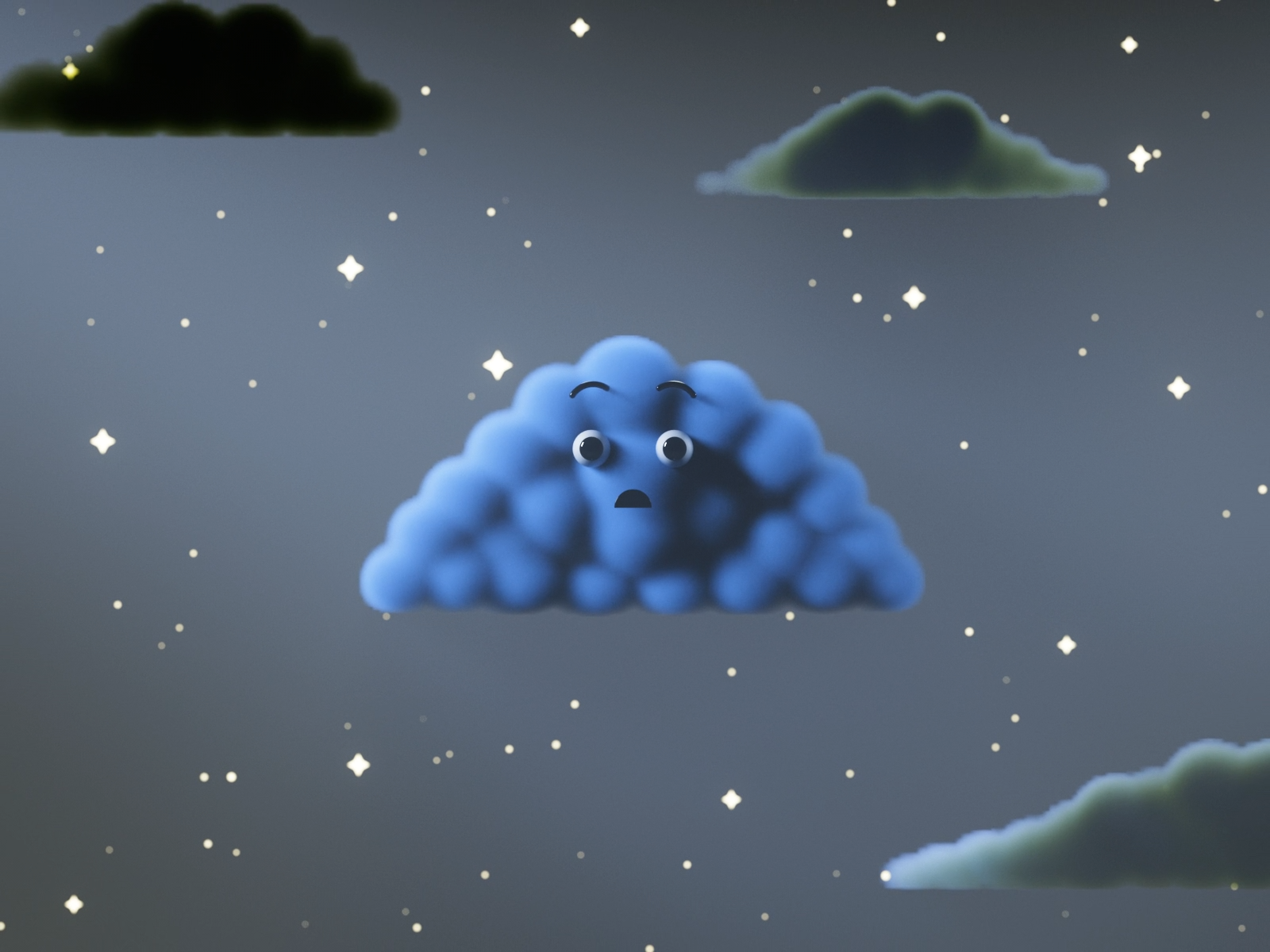 Curious Cloud - 3D animation 2d animation 3d 3d animation 3d artwork 3d design 3d illustration animation blender c4d character character animation cinema 4d cloud cute lowpoly motion motion design motion graphics redshift render