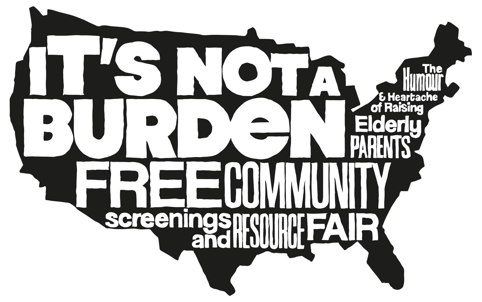 It's Not a Burden branding graphic backdrop branding illustration logo map mono rough typography usa map vector vintage