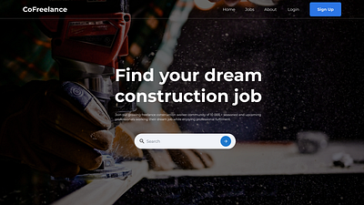 Construction Freelance Website (Hero Section) ui visual design web design