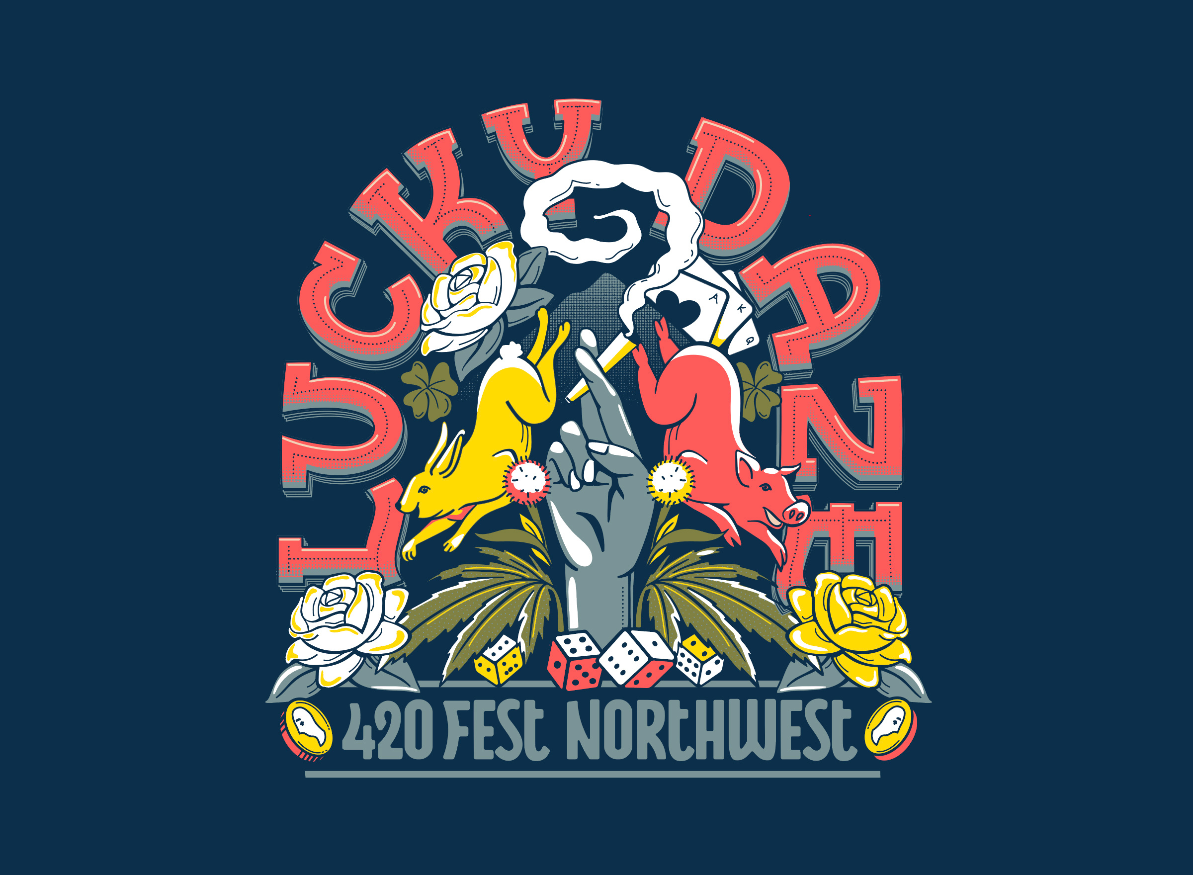 Lucky Daze 420 420art hand drawn illustration lettering lettering art procreate typography