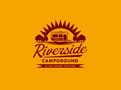 Riverside Campground camper camping design graphic design illustration lettering type typography vector