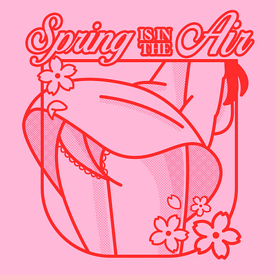 Spring is in the Air 2023 adobe illustrator badge illustration sakura spring vector