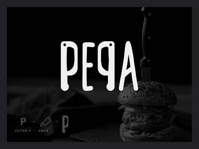 Chef logo - Pepa black chef dark graphic design knife logo