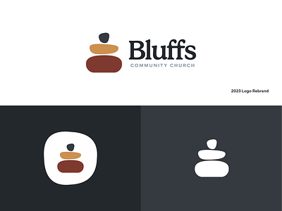 Bluffs Community Church | Logo balance bluffs branding church community icon illustration logo rocks simple stack stacked vector wisconsin