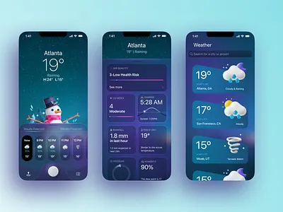 Weather App UI app branding design illustration typography ui ux
