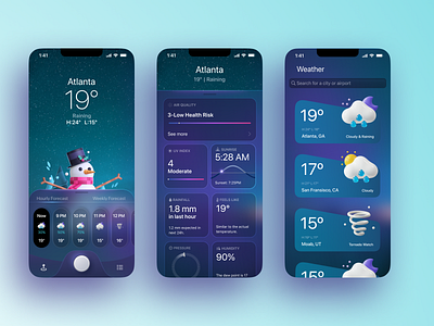 Weather App UI app branding design illustration typography ui ux