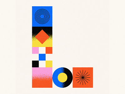 36 Days of Type: Letter L 36daysoftype abstract bauhaus blue font geometric geometry grid illustration letters minimal modern shapes texture type typography vector