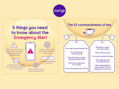 Social contents for Currys alert animation branding design designer digital art digital illustration digitalart emergencyalert graphic design illustration illustration art illustrator motion graphics socialdesign socialmedia teabag teaday tearoom teatime