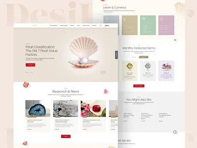 Gems and Pearls UI Design Inspiration homepage ui design ui inspiration uiux uiux design