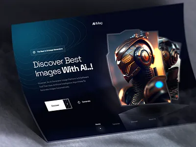 AI Image Generate Website 🔥 3d ai clean dark ai dark mode discover image generate generate ai image modern presentation robot smart trend ui user interface ux web design web ui website