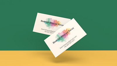 Artist Watercolor Business Card Canva Template aamir rizvi business card business card design business card template canva canva design canva template canva.com dry brush dry point graphic design minimal mockup studio3 stock us standard watercolor white background