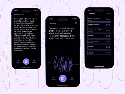 Mobile app for speech synthesis ai app design mobile app design ui user experience user interface ux