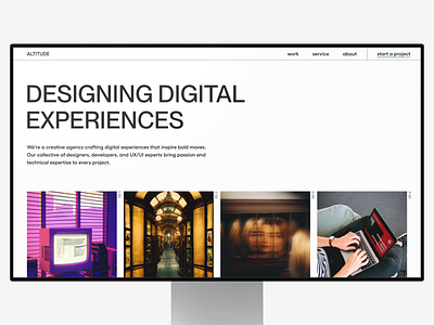 Altitude web design creative design grid home home page interaction design landing page layout minimal modern typography ui ui design uiux user interface ux visual identity web web design website
