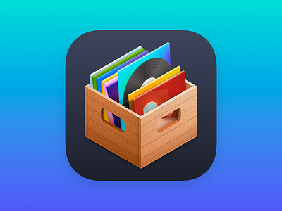 Albums - iOS App Icon albums app icon app icon design icon design ios app icon records records box