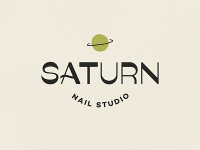 Saturn Nail Studio Logo black brand identity branding brick and mortar color cream design graphic design green illustrator inspiration logo logo design minneapolis minnesota nail studio saturn small business type typography
