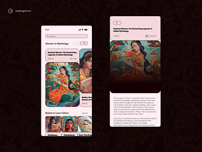 Reading App UI design audiobook book indian mythology indian paintings mobile app reading app reading app ui ui ux